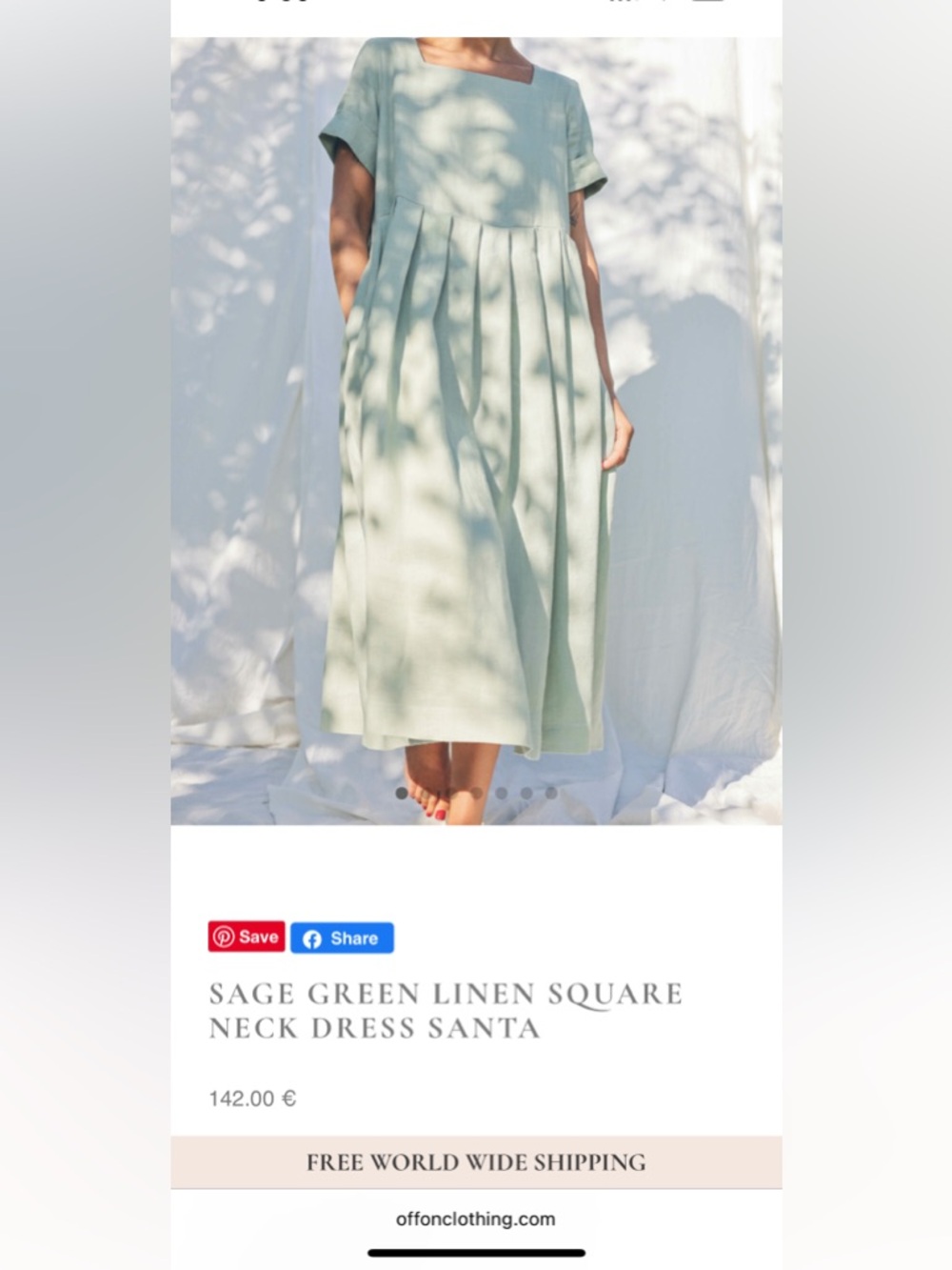 Light Sage OFFON linen dress